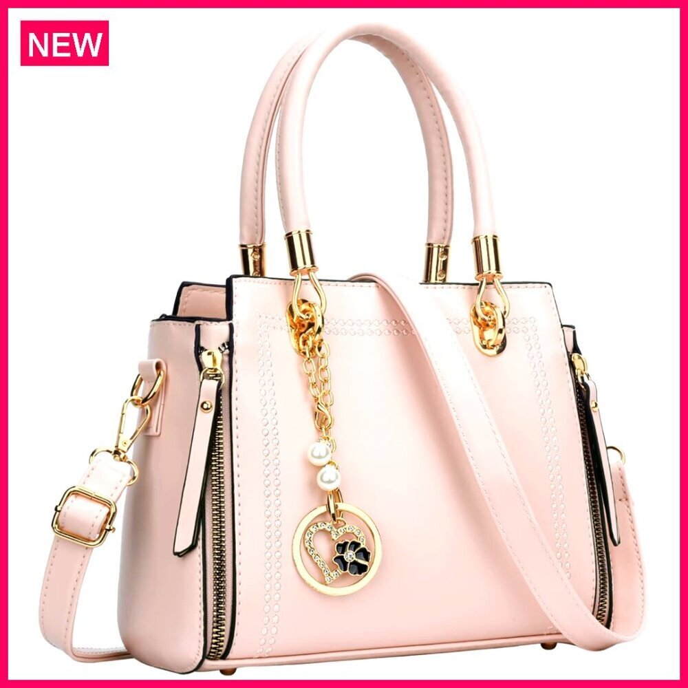 Vegan Leather Satchel Crossbody Bag with Adjustable Strap